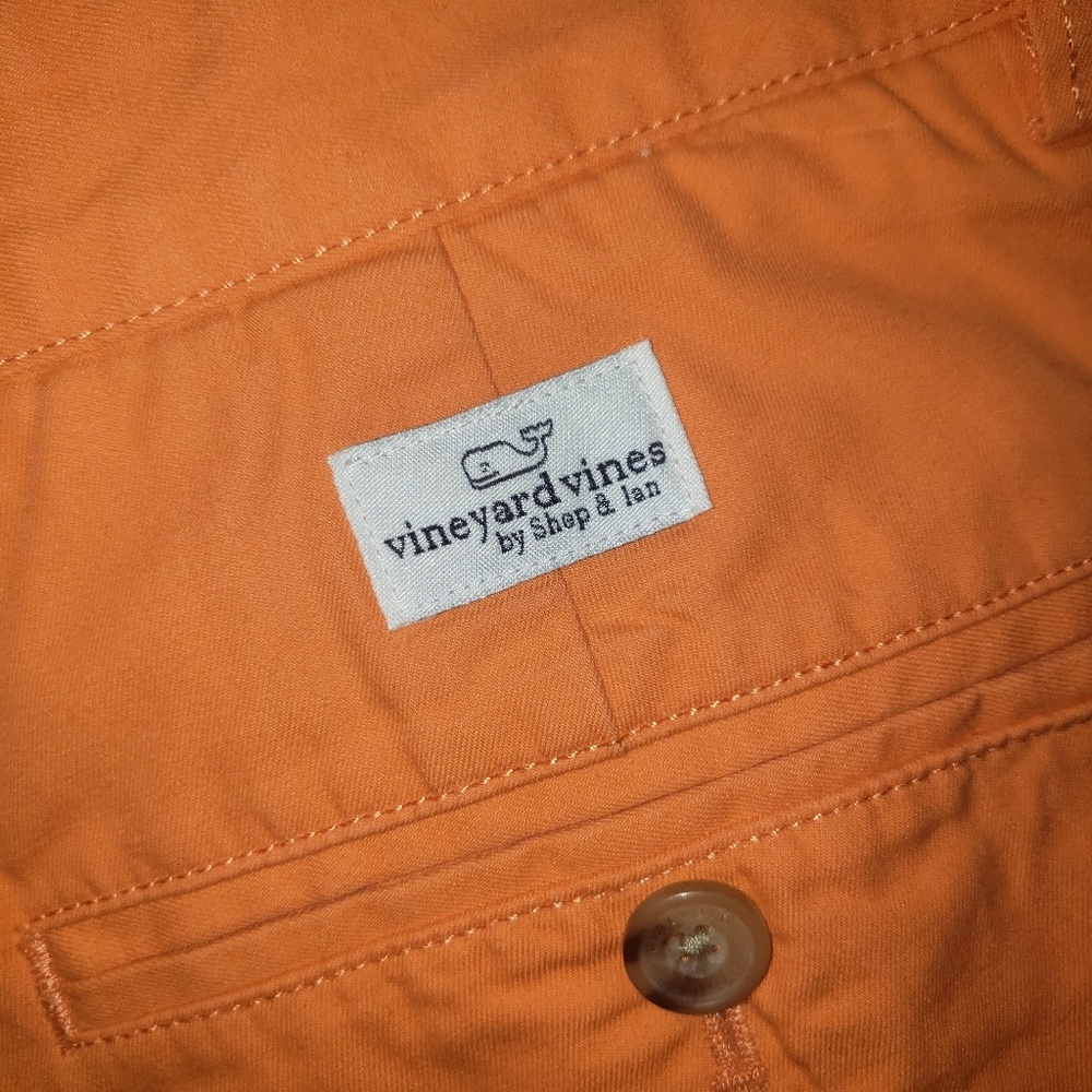 Bright orange Vineyards Vines khaki shorts - Picture 3 of 4